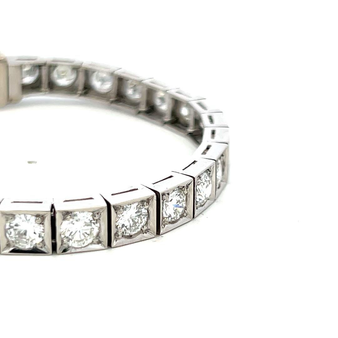 Vintage Style Platinum Tennis Bracelet with 10.64 Carat G VS Diamonds 26.3 Grams