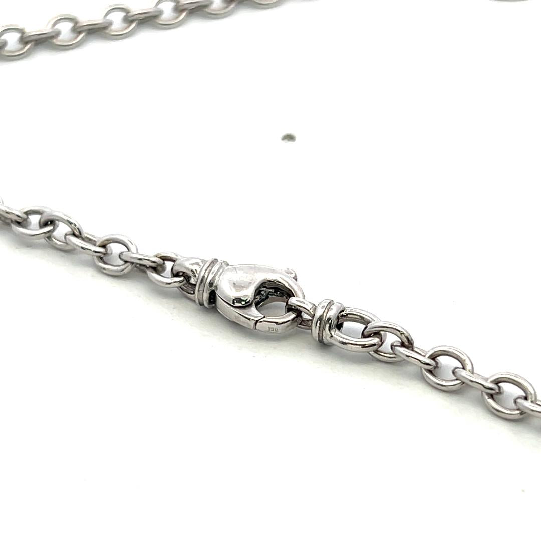 Bvlgari 18K WG Station Necklace with 0.75 Carat Round F VS Diamonds & 7.4mm Onyx
