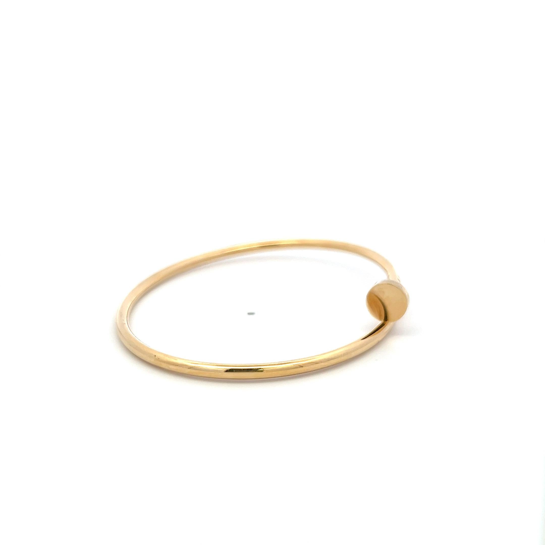 Cartier Vintage 18K Yellow Gold Juste Un Clou Bracelet 9.6 Grams Size 17