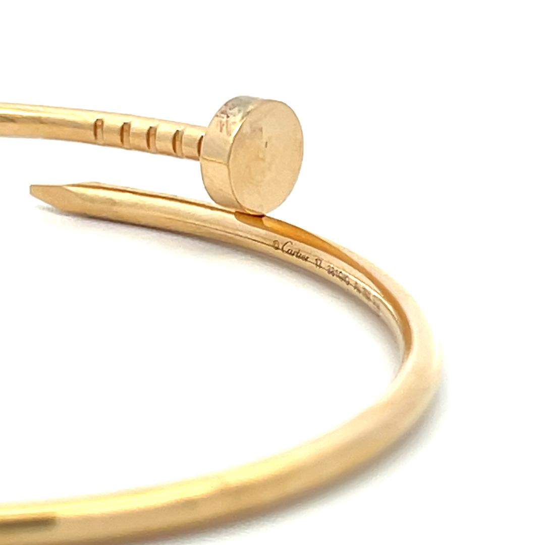 Cartier Vintage 18K Yellow Gold Juste Un Clou Bracelet 9.6 Grams Size 17