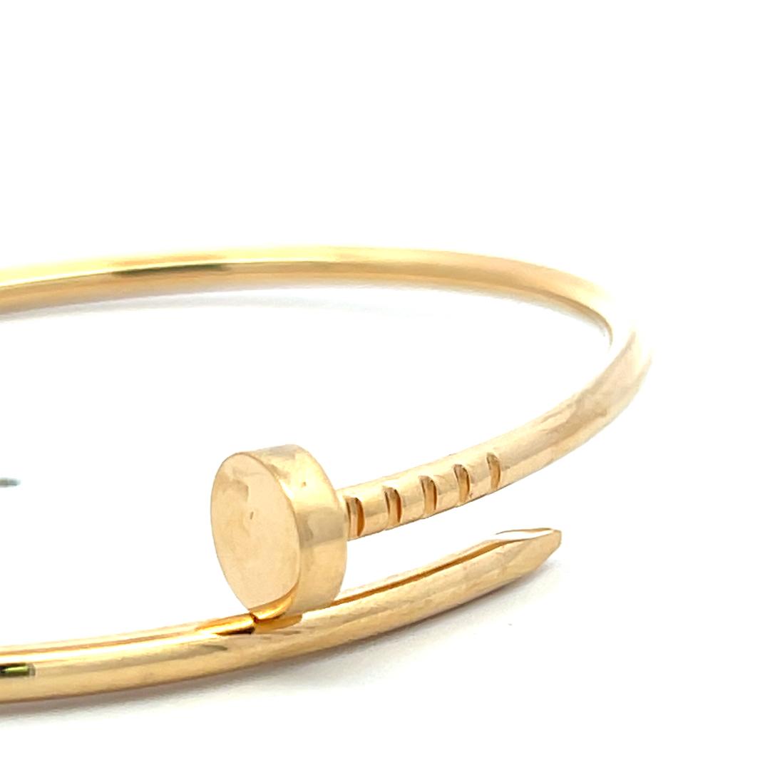 Cartier Vintage 18K Yellow Gold Juste Un Clou Bracelet 9.6 Grams Size 17