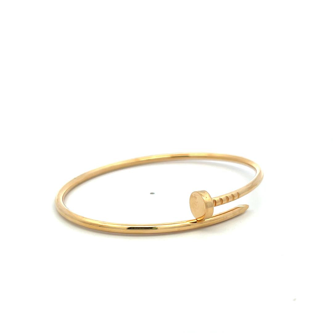 Cartier Vintage 18K Yellow Gold Juste Un Clou Bracelet 9.6 Grams Size 17