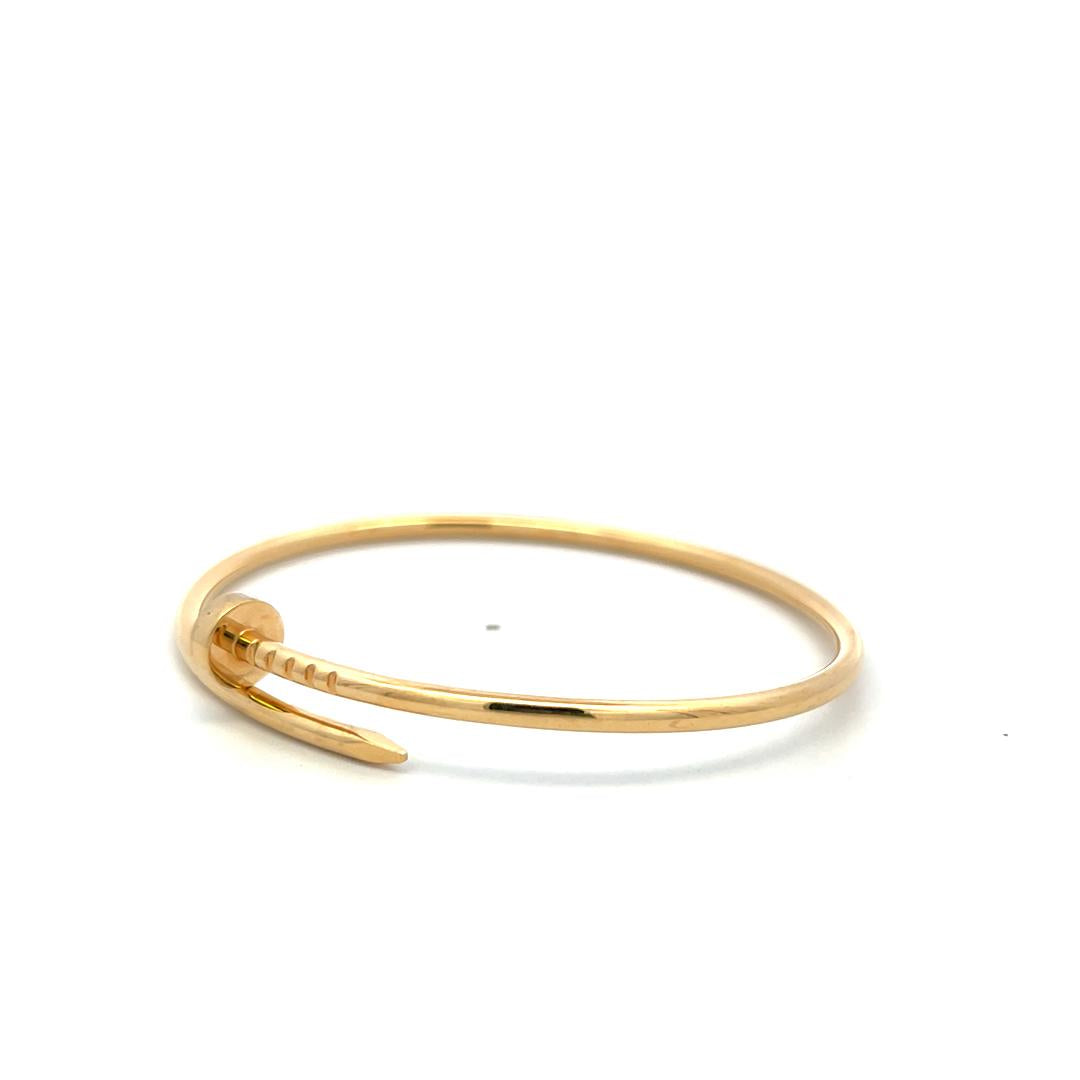 Cartier Vintage 18K Yellow Gold Juste Un Clou Bracelet 9.6 Grams Size 17