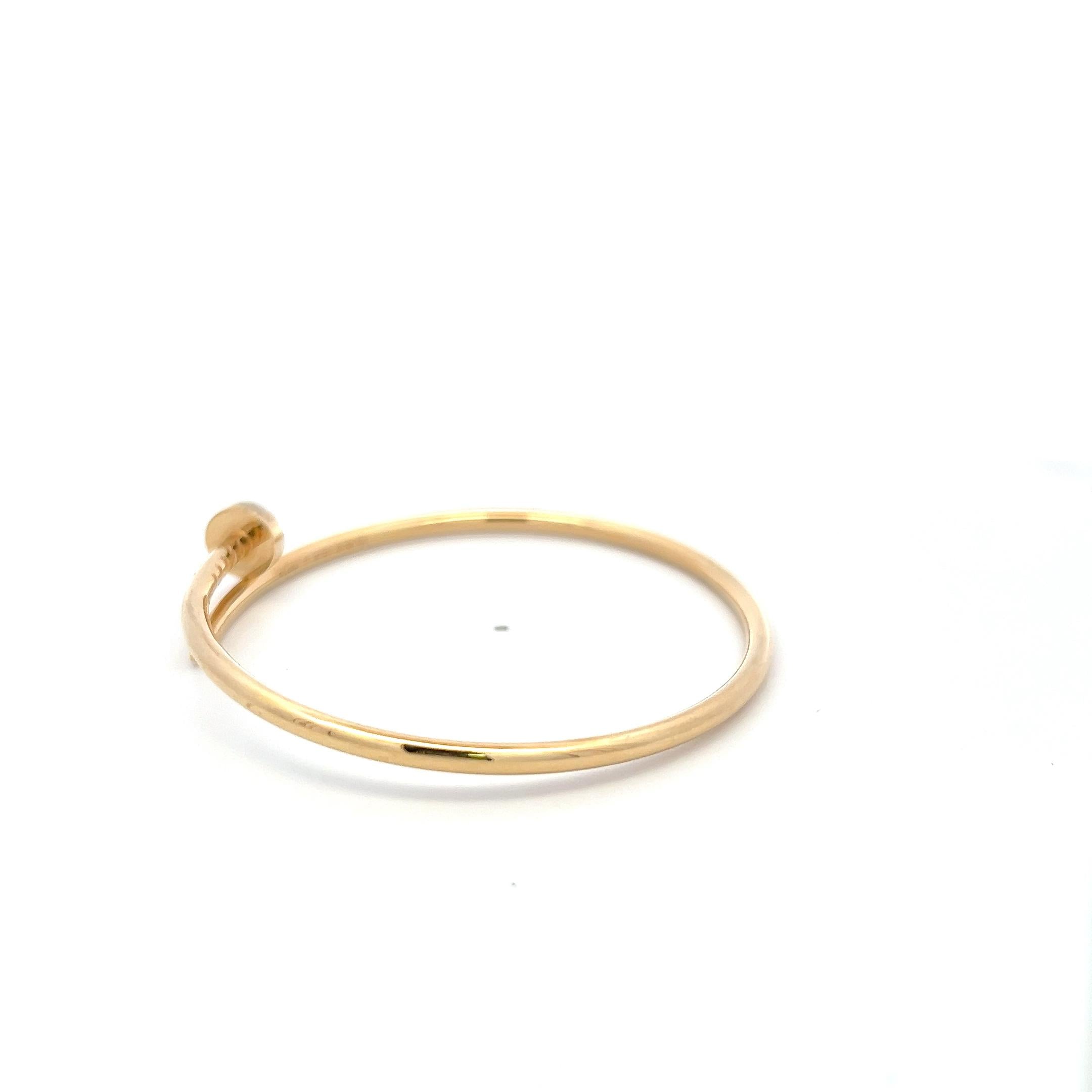Cartier Vintage 18K Yellow Gold Juste Un Clou Bracelet 9.6 Grams Size 17