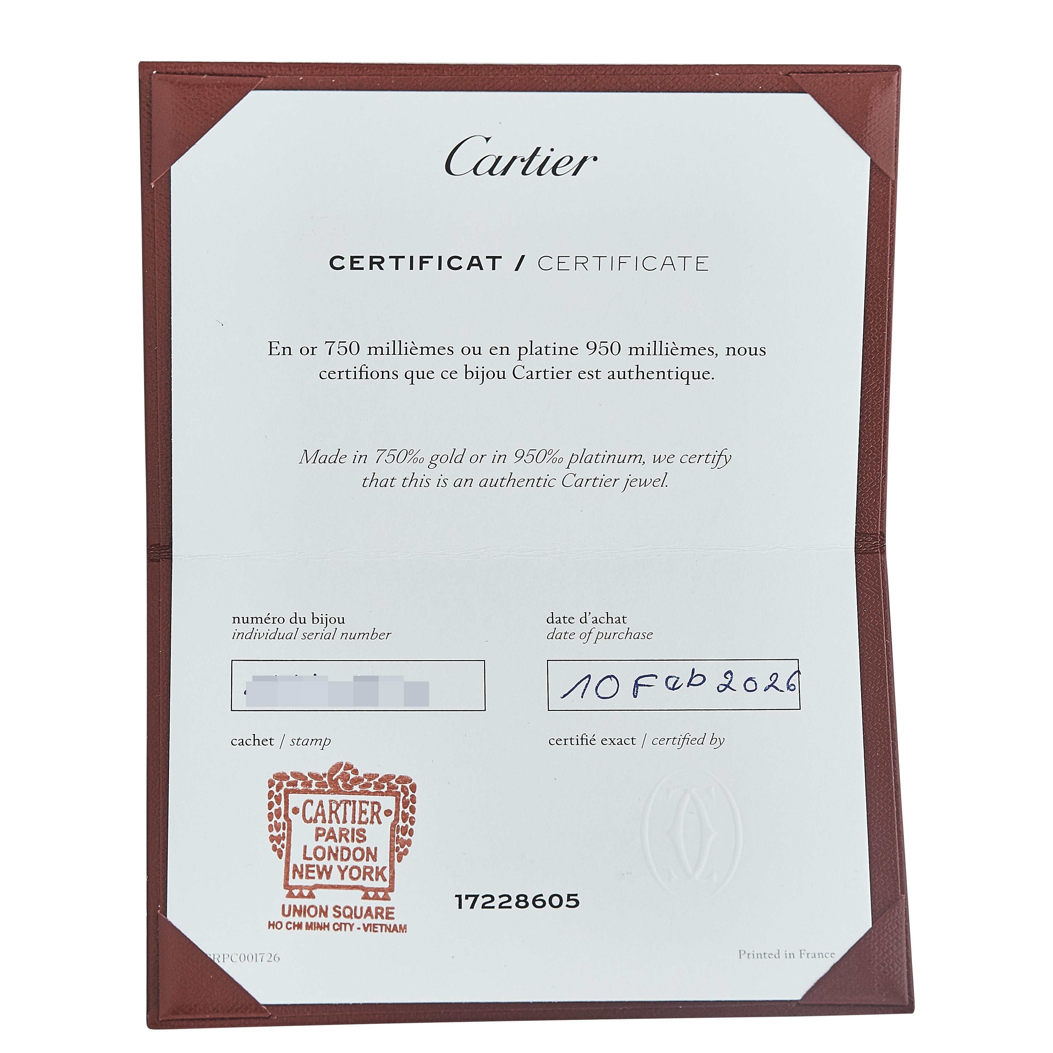Cartier Vintage 18K White Gold Juste Un Clou Bracelet with Certificate Size 17