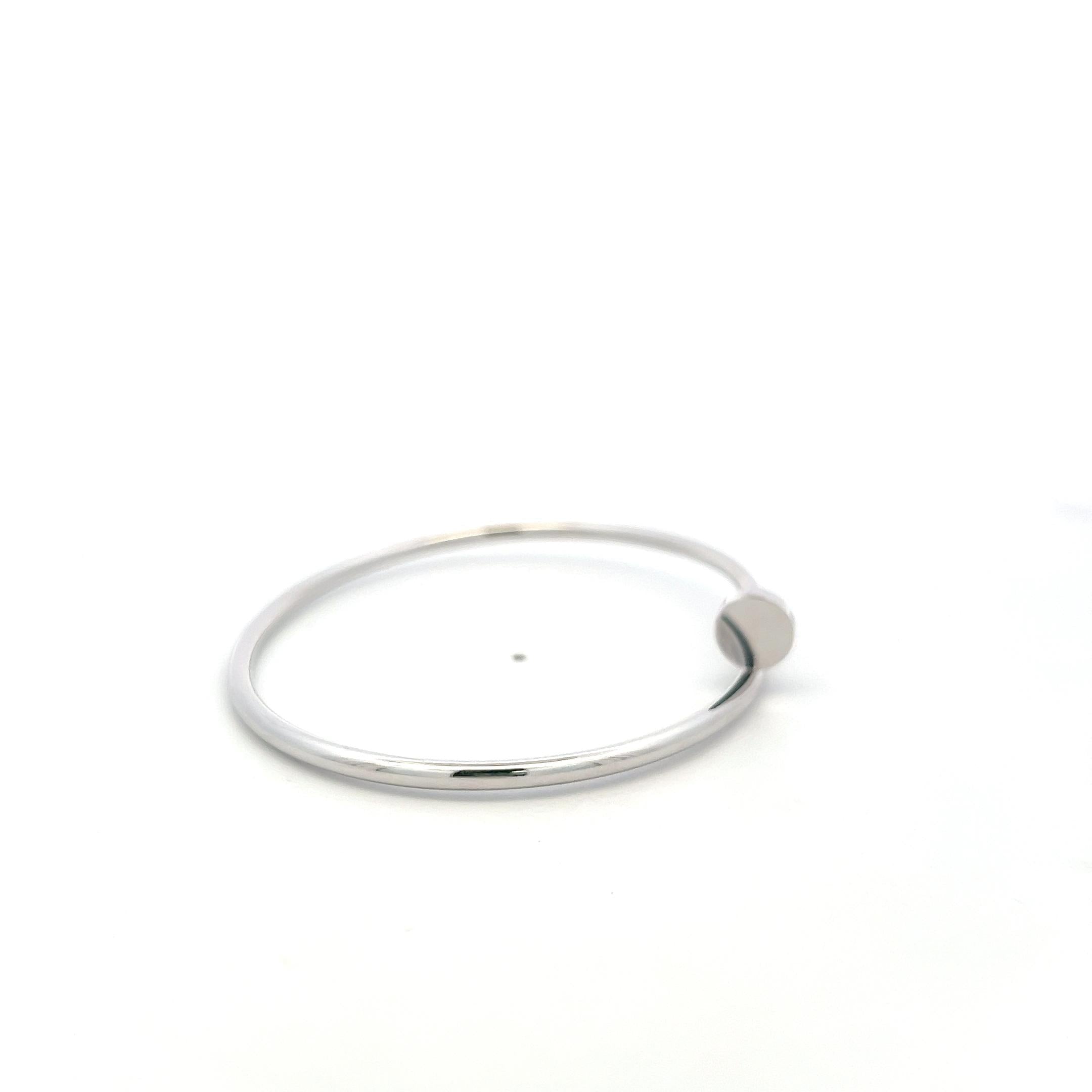 Cartier Vintage 18K White Gold Juste Un Clou Bracelet with Certificate Size 17