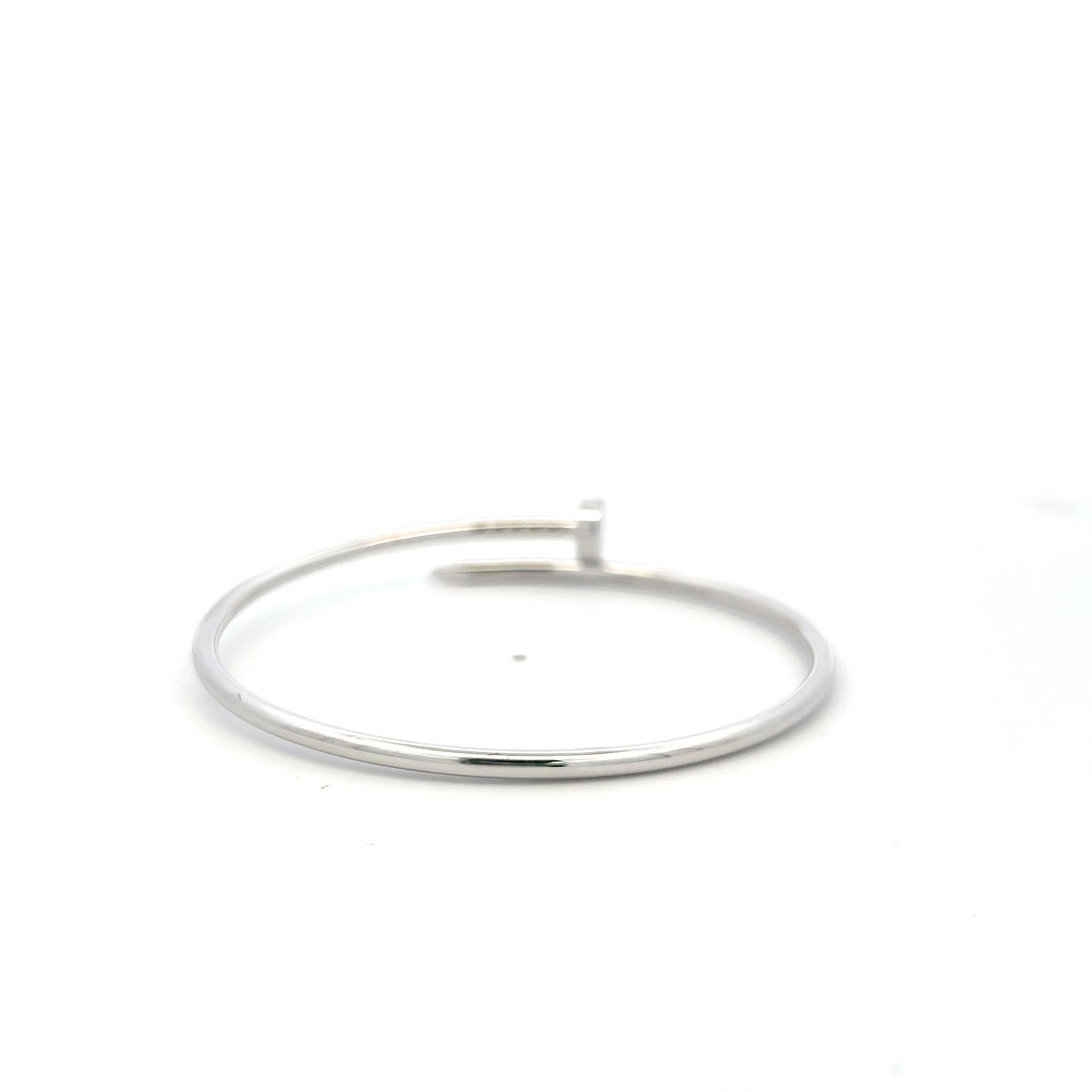 Cartier Vintage 18K White Gold Juste Un Clou Bracelet with Certificate Size 17