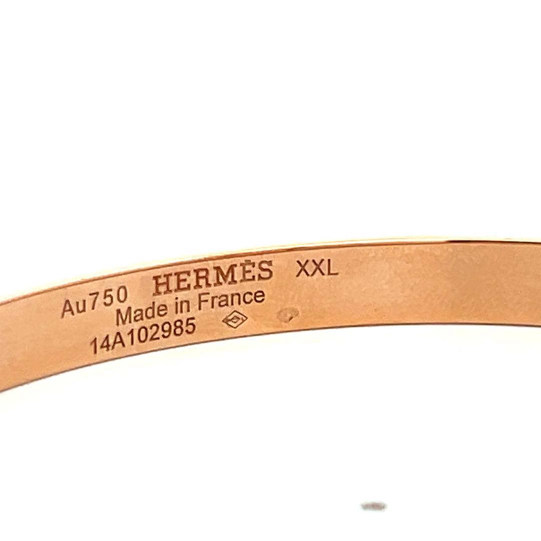 Hermes Vintage 18 Karat Rose Gold Bangle Bracelet 26.6 Grams 7 Inch