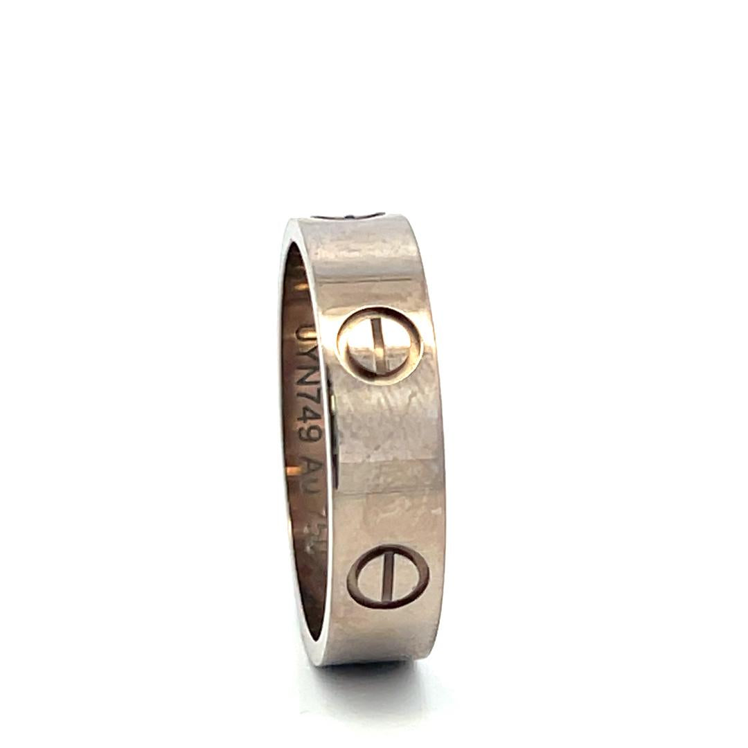 Cartier Vintage 18K White Gold Love Ring 7.2 Grams Size 10.25