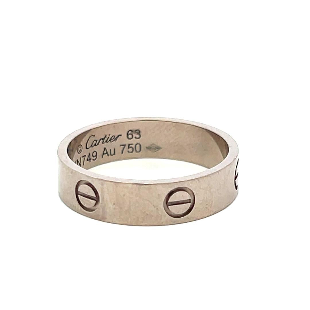 Cartier Vintage 18K White Gold Love Ring 7.2 Grams Size 10.25