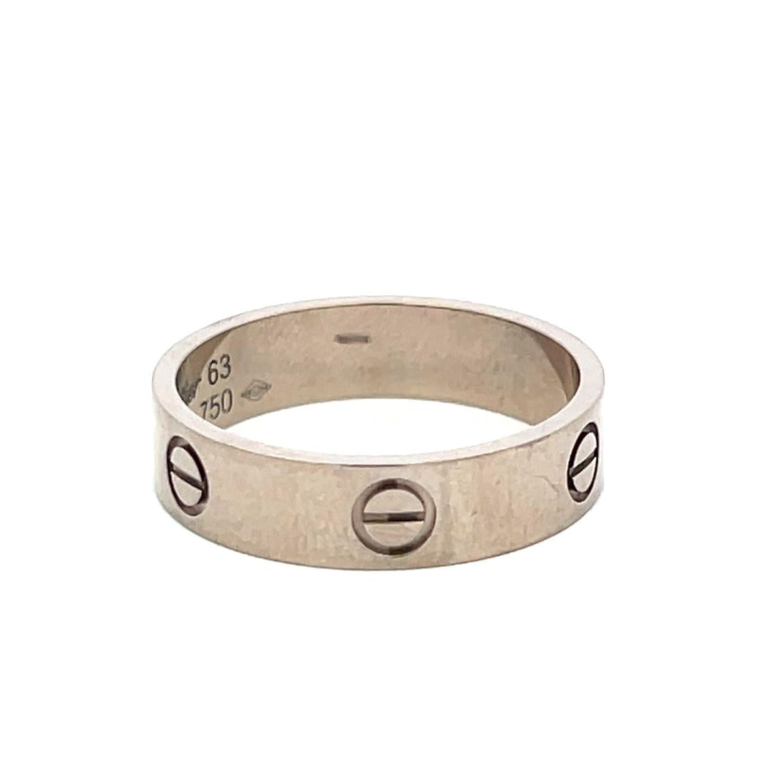 Cartier Vintage 18K White Gold Love Ring 7.2 Grams Size 10.25