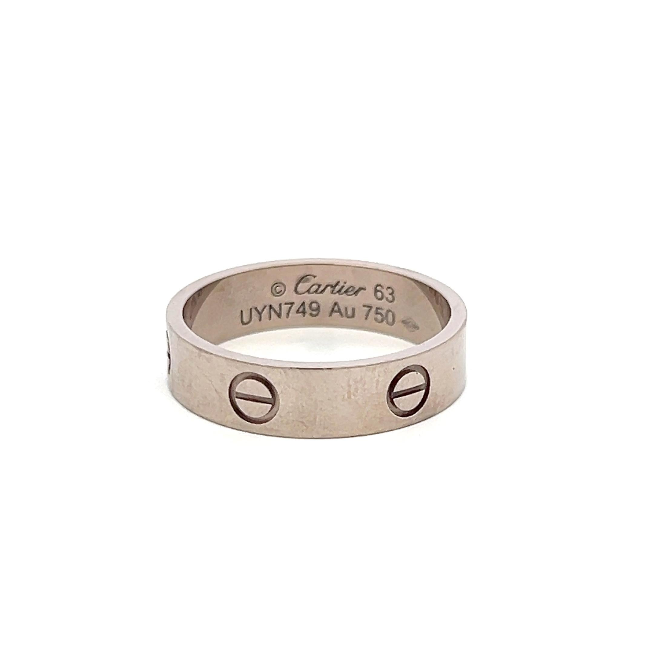 Cartier Vintage 18K White Gold Love Ring 7.2 Grams Size 10.25