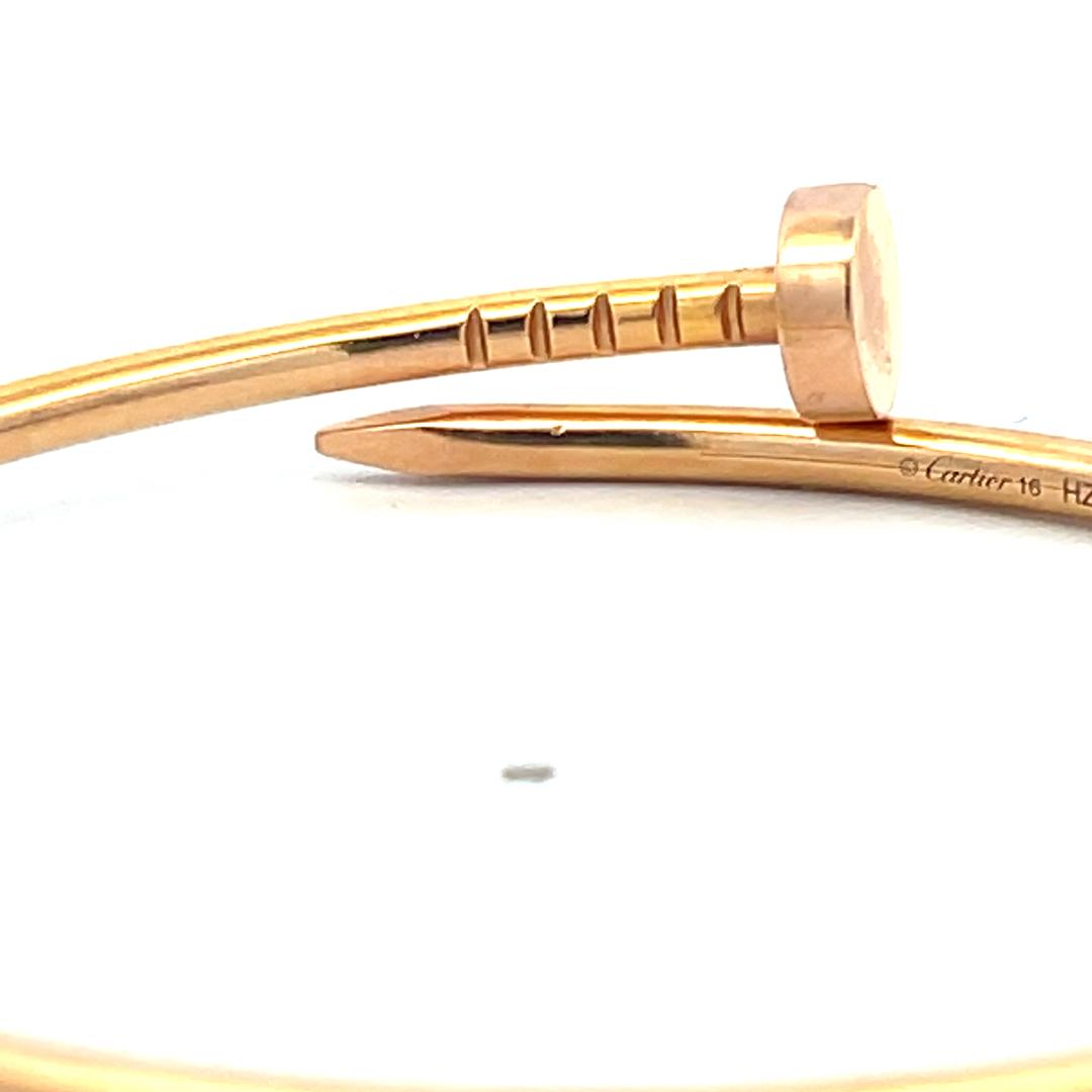 Cartier Vinatege 18 Karat Rose Gold Juste Un Clou Bracelet 9.5 Grams Size 16