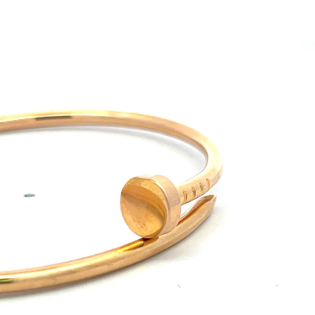 Cartier Vinatege 18 Karat Rose Gold Juste Un Clou Bracelet 9.5 Grams Size 16