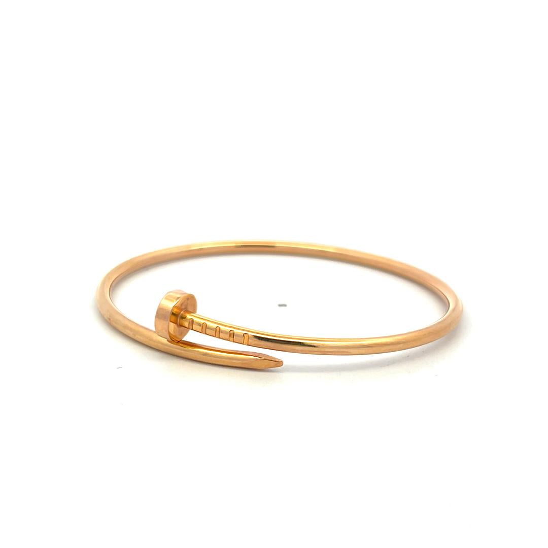 Cartier Vinatege 18 Karat Rose Gold Juste Un Clou Bracelet 9.5 Grams Size 16