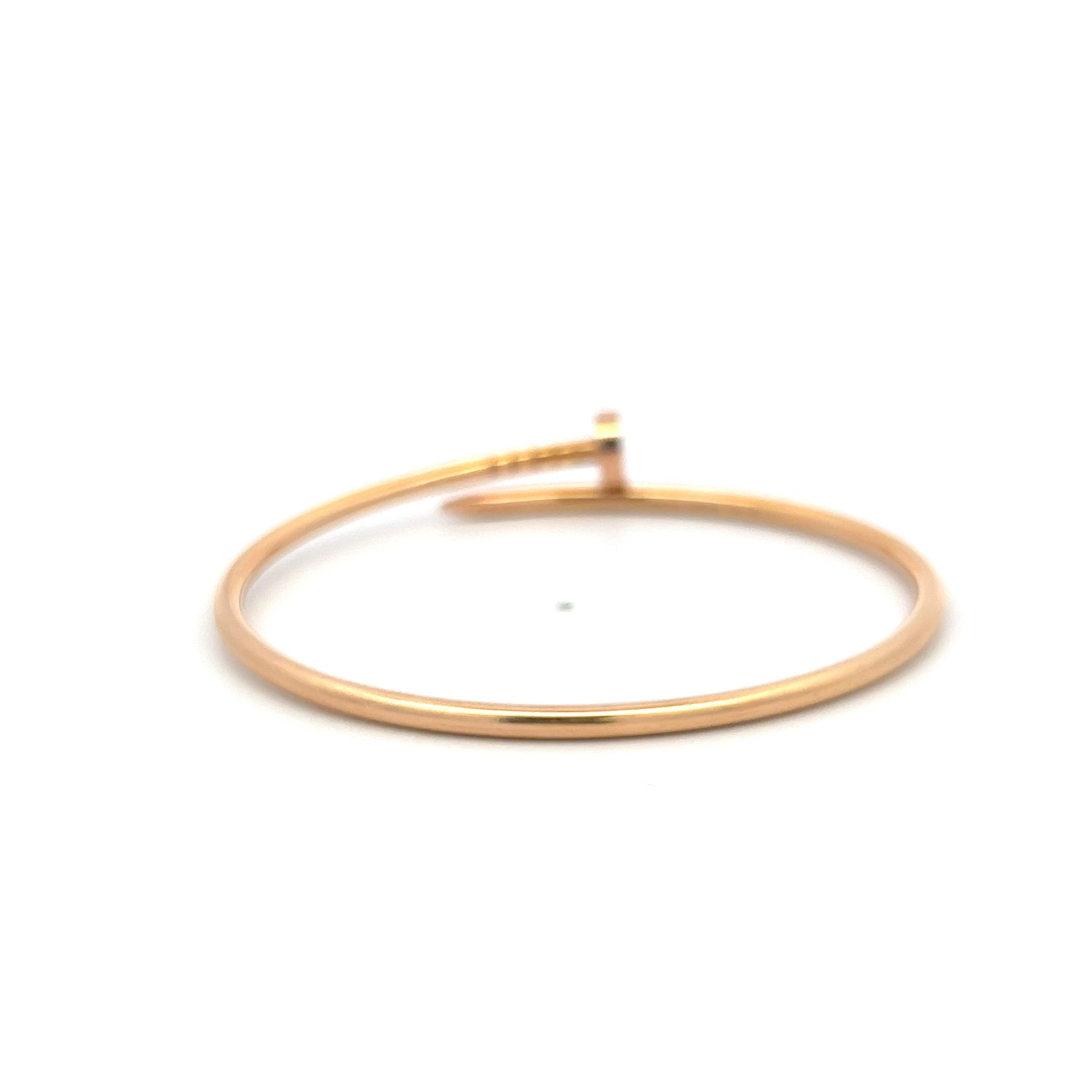 Cartier Vinatege 18 Karat Rose Gold Juste Un Clou Bracelet 9.5 Grams Size 16