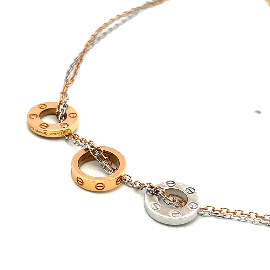 Cartier Vintage Pendant Necklace with 0.01 Carat Round F VVS Diamonds