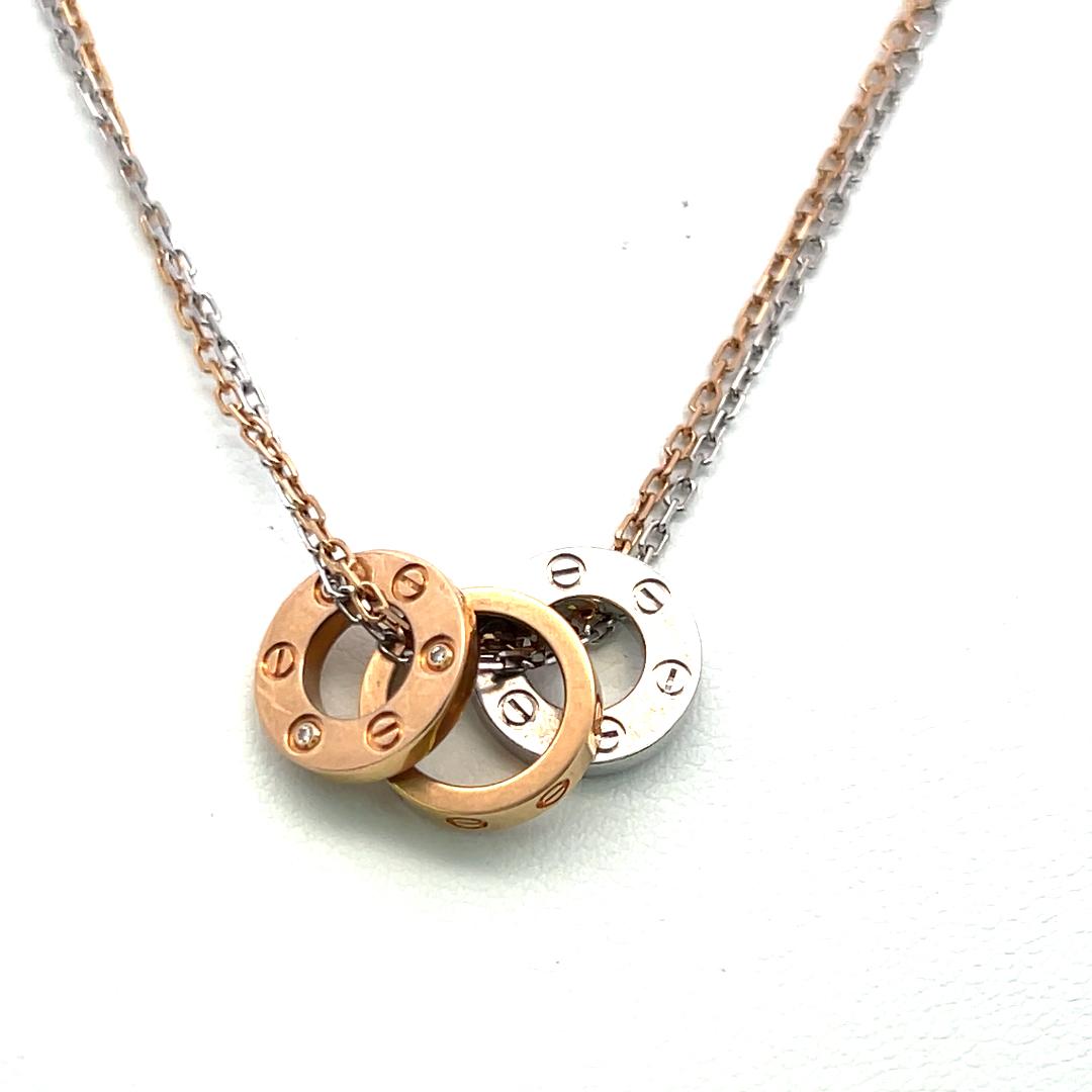 Cartier Vintage Pendant Necklace with 0.01 Carat Round F VVS Diamonds