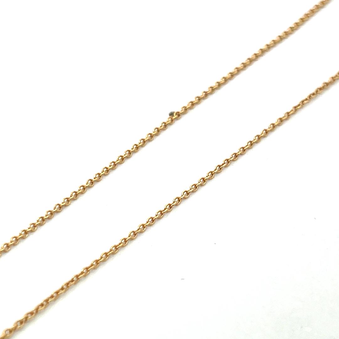 Tiffany & Co 18K YG Pendant Necklace with 0.05 Carat Round Diamonds 10.8 MM Onyx