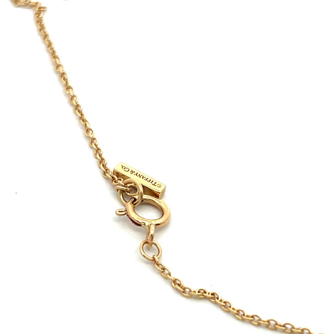 Tiffany & Co 18K YG Pendant Necklace with 0.05 Carat Round Diamonds 10.8 MM Onyx