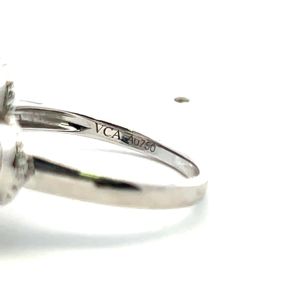 Van Cleef & Arpels 18K WG Cocktail Ring with 0.05ct Round F VS Diamond Size 7