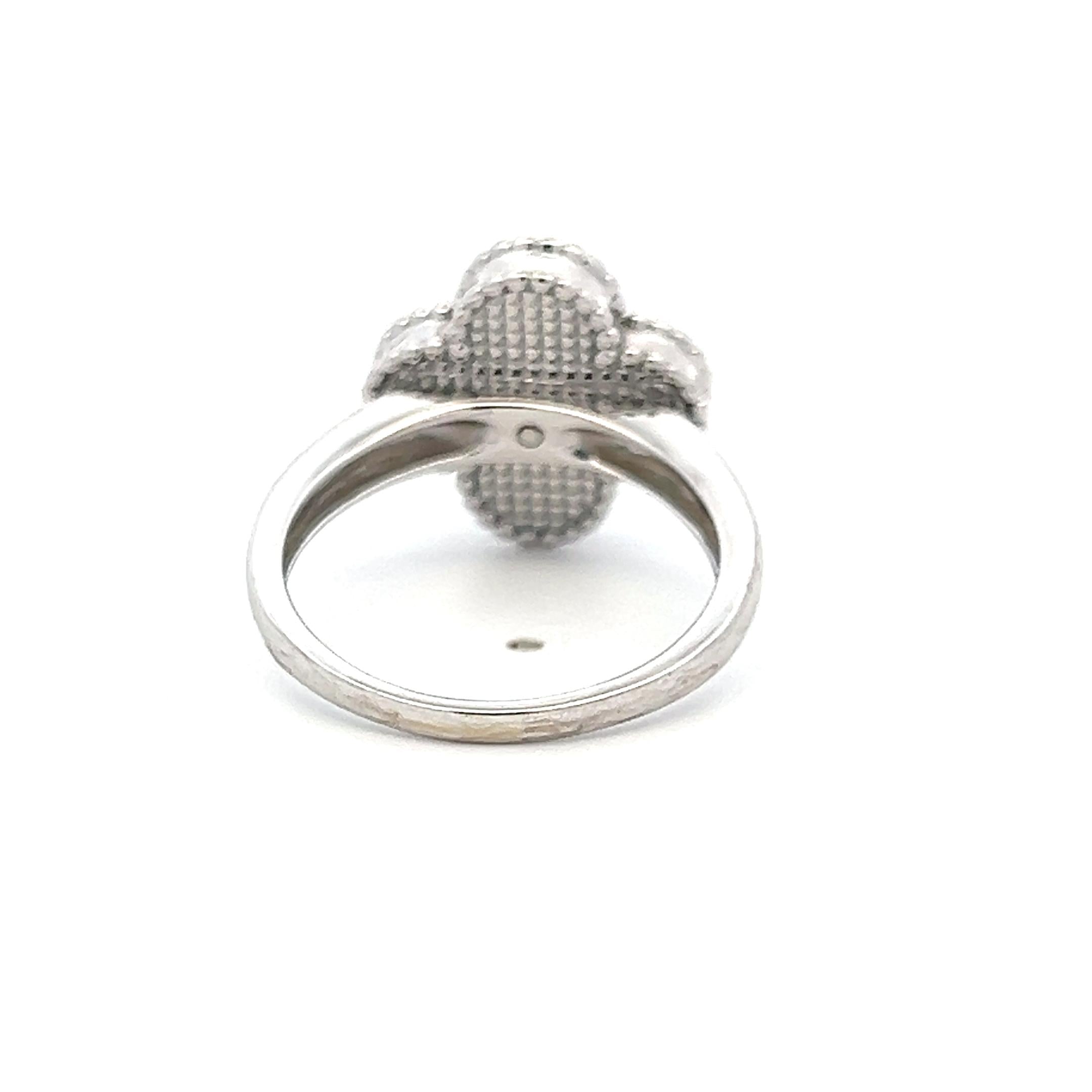 Van Cleef & Arpels 18K WG Cocktail Ring with 0.05ct Round F VS Diamond Size 7