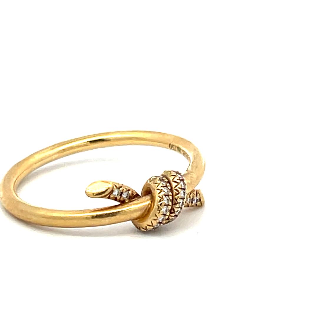 Tiffany & Co 18K Yellow Gold Cocktail Ring 0.05 Carat Round Diamonds Size 7.25