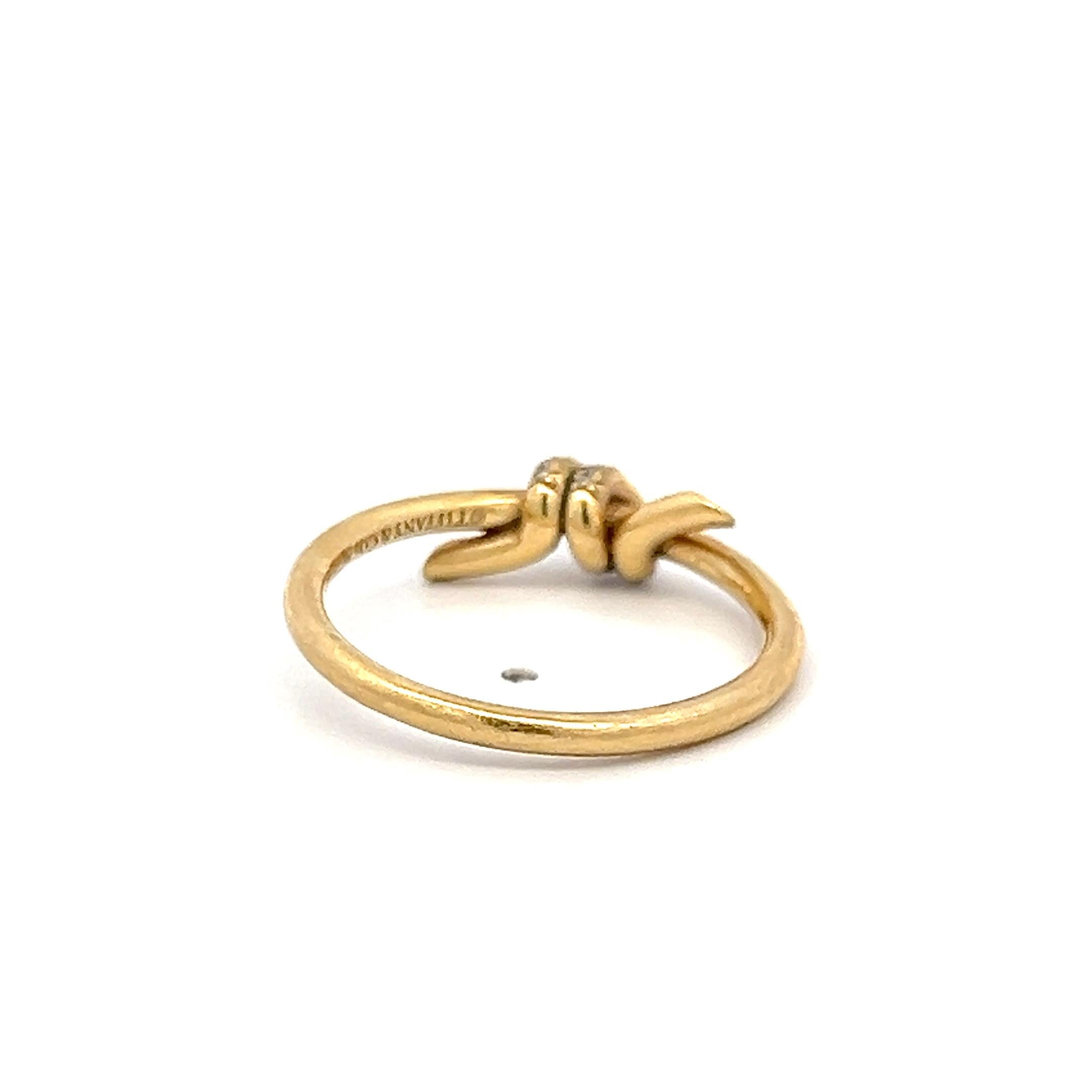 Tiffany & Co 18K Yellow Gold Cocktail Ring 0.05 Carat Round Diamonds Size 7.25