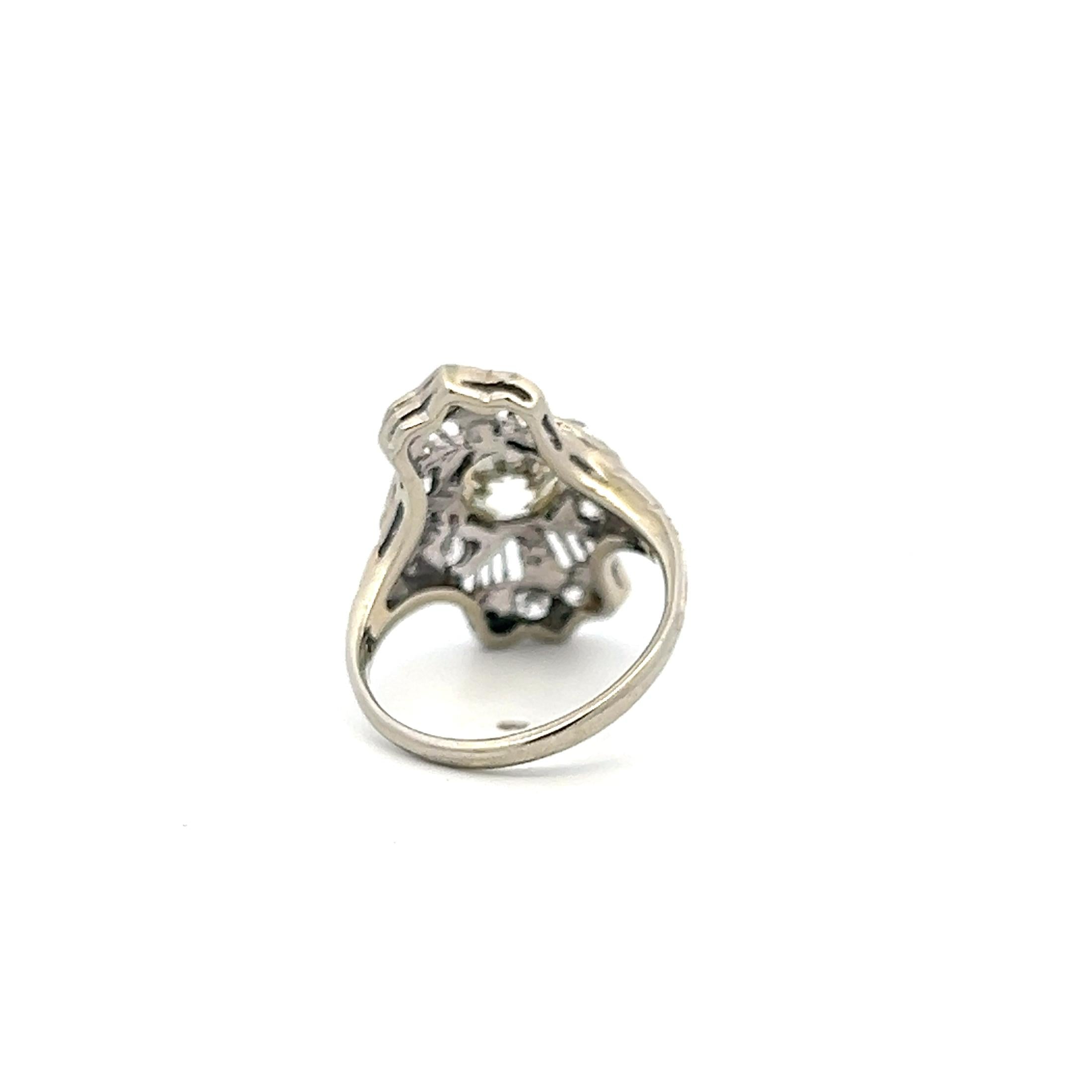 Vintage 18K WG Art Deco Ring with 1.8 Carat Old European Cut Diamonds Size 5