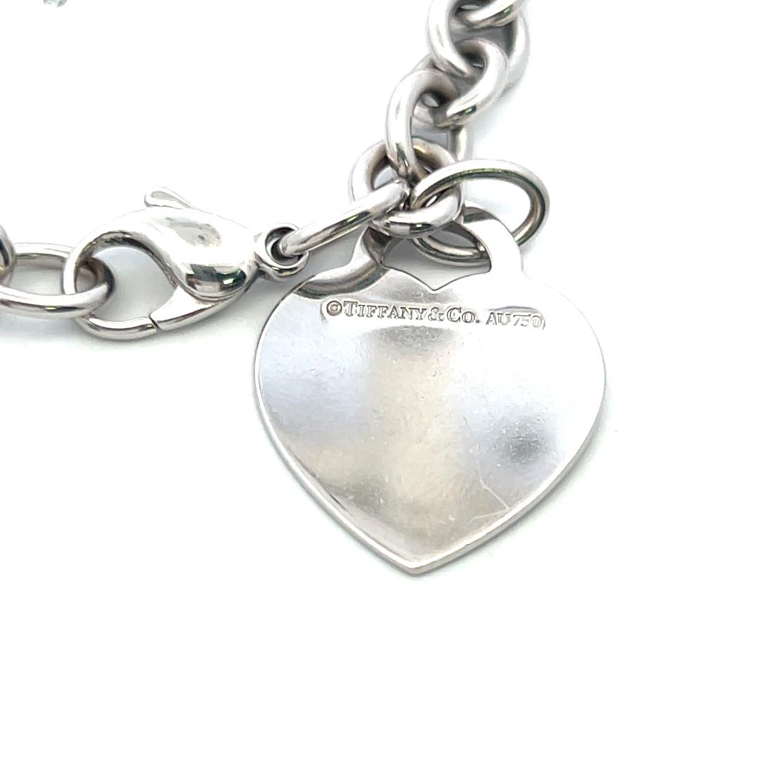 Tiffany & Co 18K Two Tone Gold Silver Charm Bracelet 1.2 Carat Round Diamonds