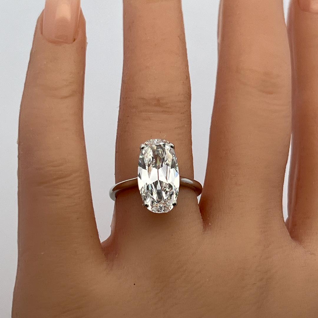 Vintage Platinum Engagement Ring with 5.01 Carat Cushion Diamond D-VS2 GIA
