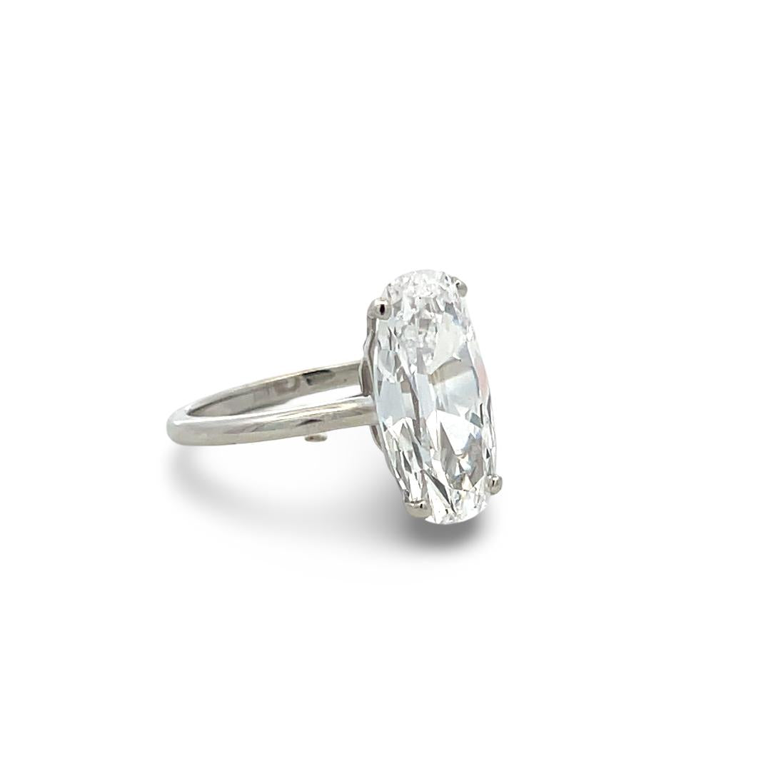 Vintage Platinum Engagement Ring with 5.01 Carat Cushion Diamond D-VS2 GIA