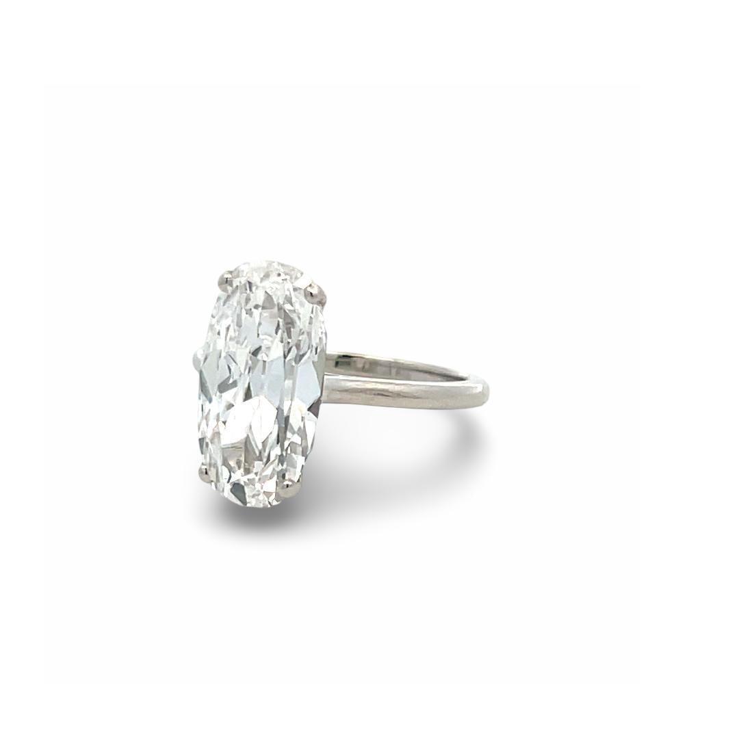 Vintage Platinum Engagement Ring with 5.01 Carat Cushion Diamond D-VS2 GIA