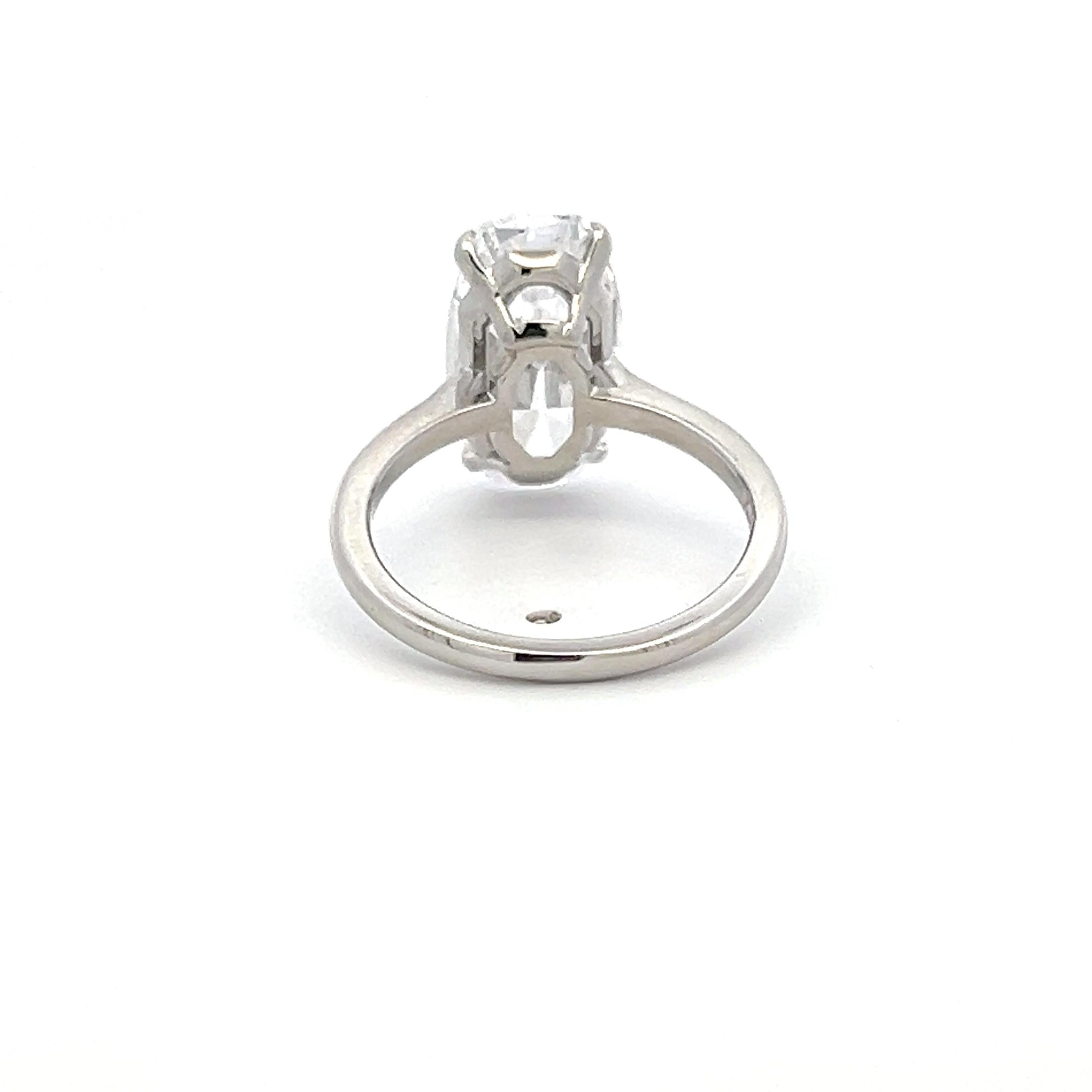 Vintage Platinum Engagement Ring with 5.01 Carat Cushion Diamond D-VS2 GIA