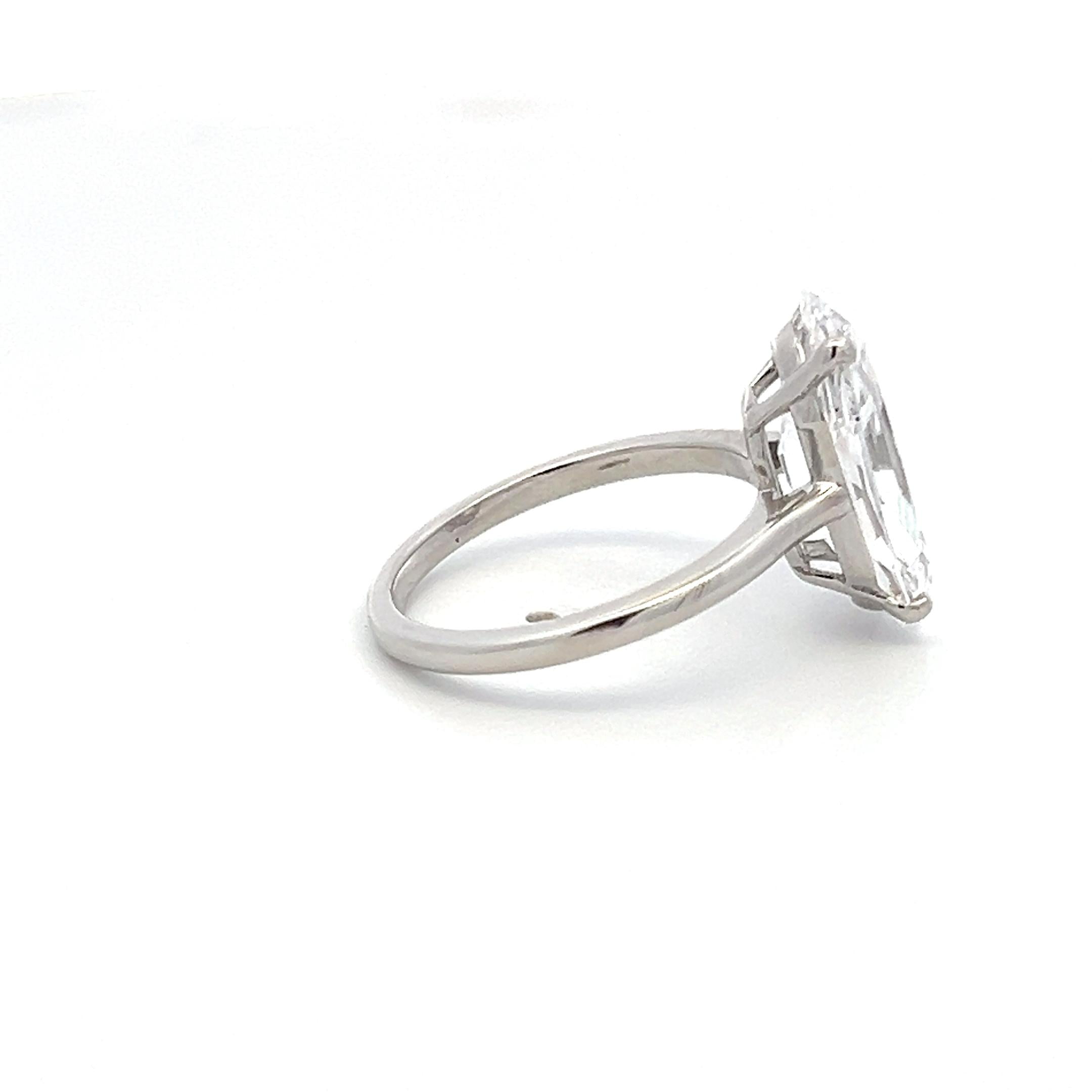 Vintage Platinum Engagement Ring with 5.01 Carat Cushion Diamond D-VS2 GIA