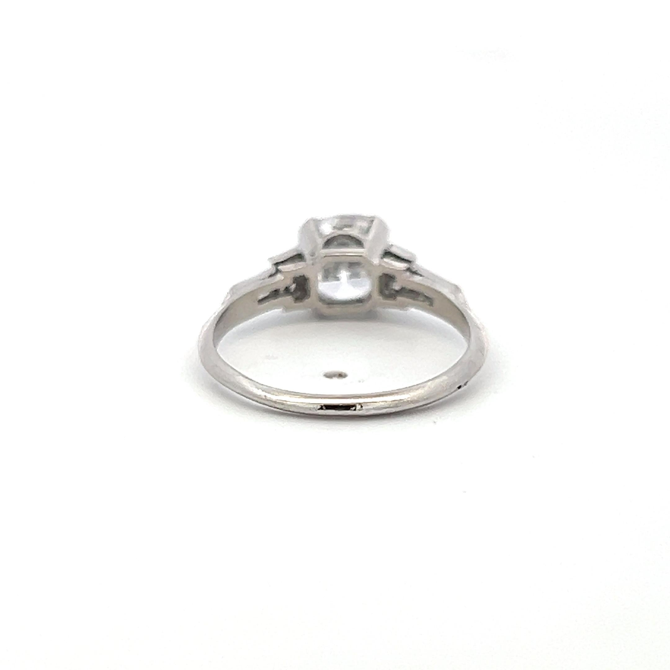 Platinum Art Deco Ring with 1.65ct Old Mine and other Cut Diamonds GIA