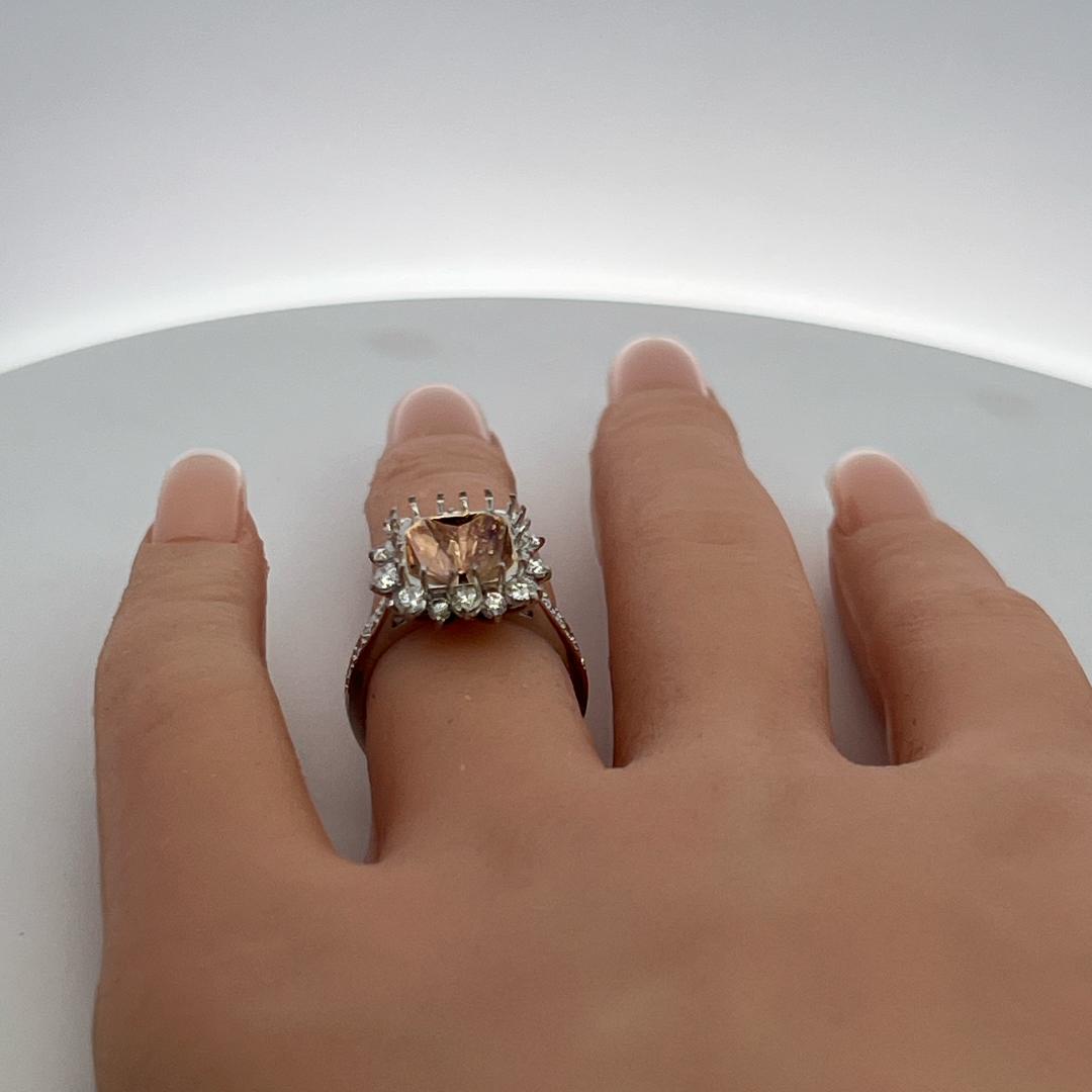 Platinum Semi Mount Ring with 0.92ct Round G VS Diamonds Fits 12.1x8.7mm 6.75ct+