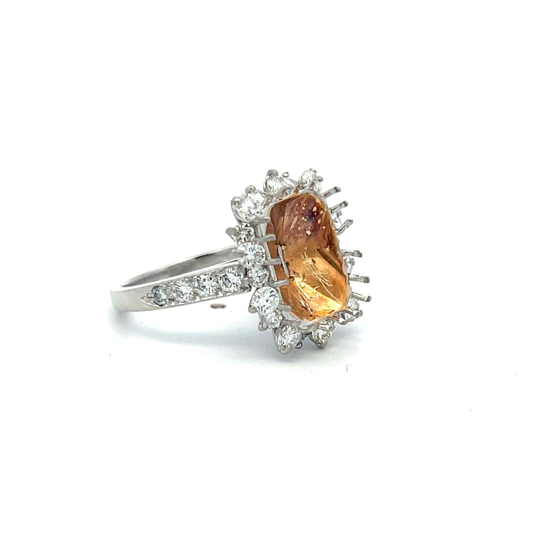 Platinum Semi Mount Ring with 0.92ct Round G VS Diamonds Fits 12.1x8.7mm 6.75ct+
