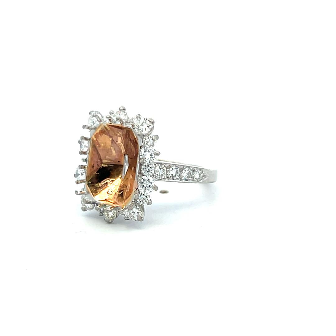Platinum Semi Mount Ring with 0.92ct Round G VS Diamonds Fits 12.1x8.7mm 6.75ct+