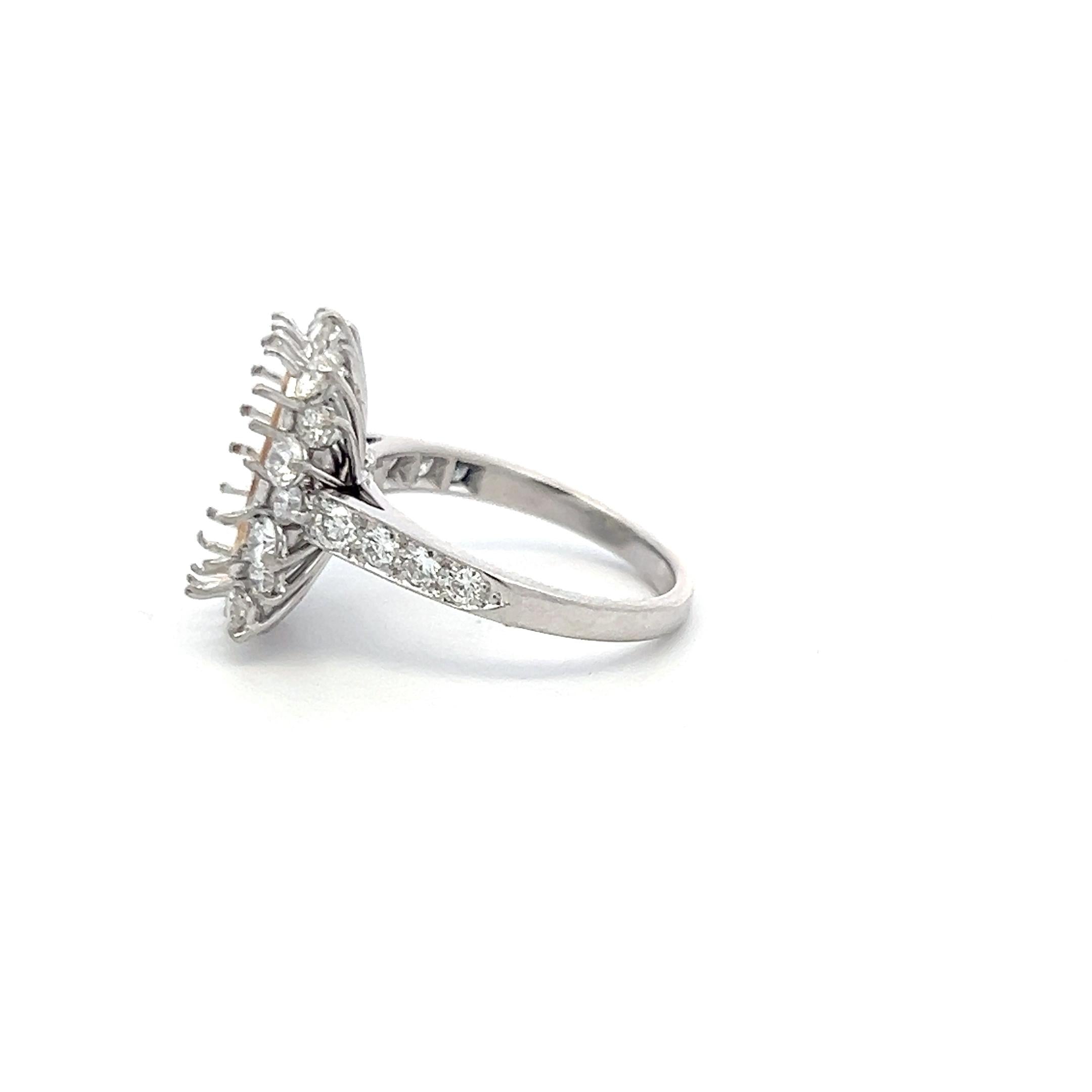 Platinum Semi Mount Ring with 0.92ct Round G VS Diamonds Fits 12.1x8.7mm 6.75ct+