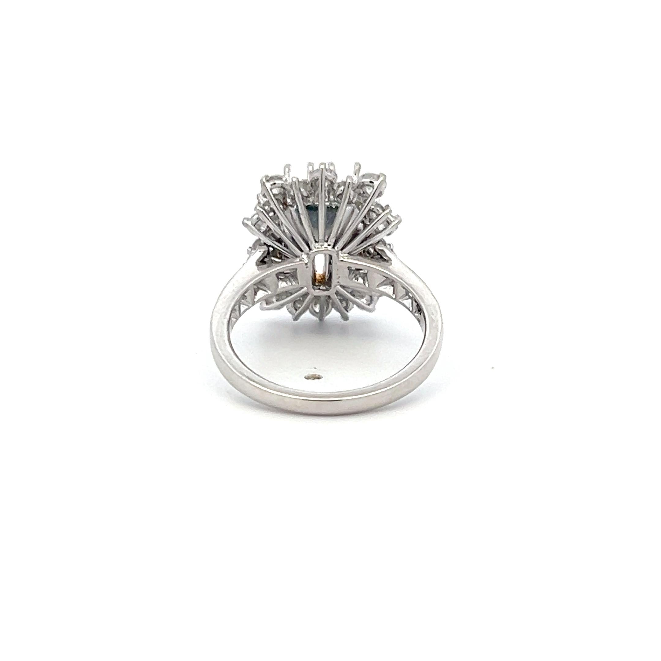 Platinum Semi Mount Ring with 0.92ct Round G VS Diamonds Fits 12.1x8.7mm 6.75ct+