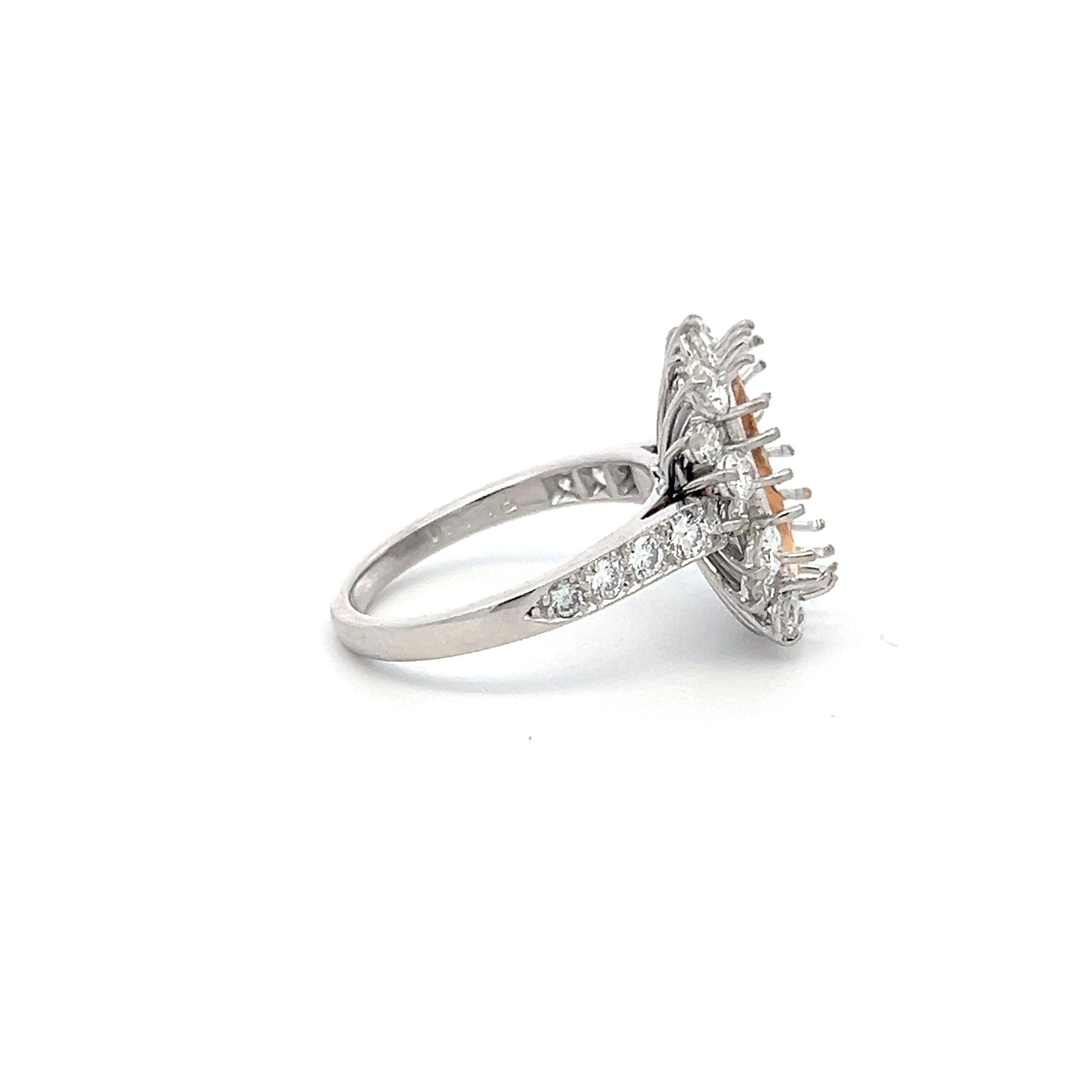 Platinum Semi Mount Ring with 0.92ct Round G VS Diamonds Fits 12.1x8.7mm 6.75ct+