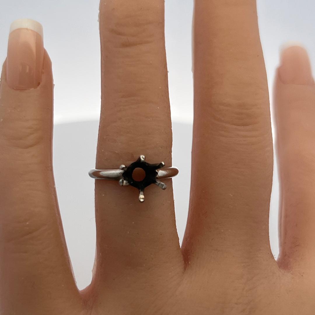 Vintage Platinum Semi Mount Ring Size 5.75 Fits 8.3mm 2.00Ct+