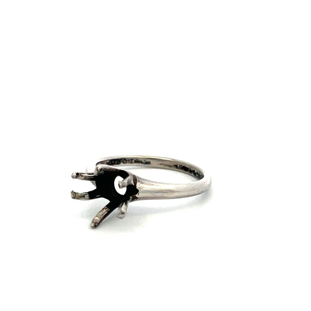 Vintage Platinum Semi Mount Ring Size 5.75 Fits 8.3mm 2.00Ct+