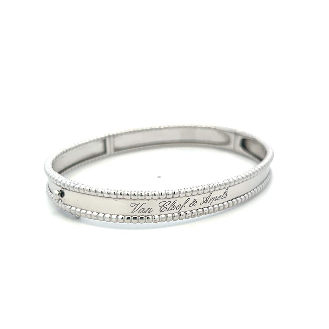 Van Cleef & Arpels Vintage 18 Karat White Gold Bangle Bracelet 22.87 Grams