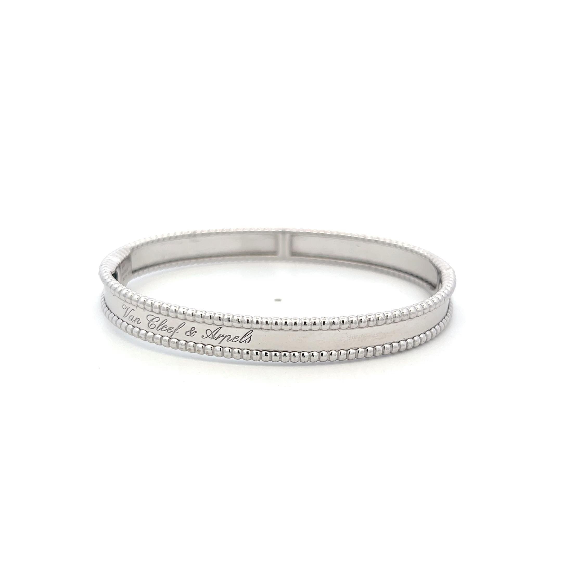 Van Cleef & Arpels Vintage 18 Karat White Gold Bangle Bracelet 22.87 Grams