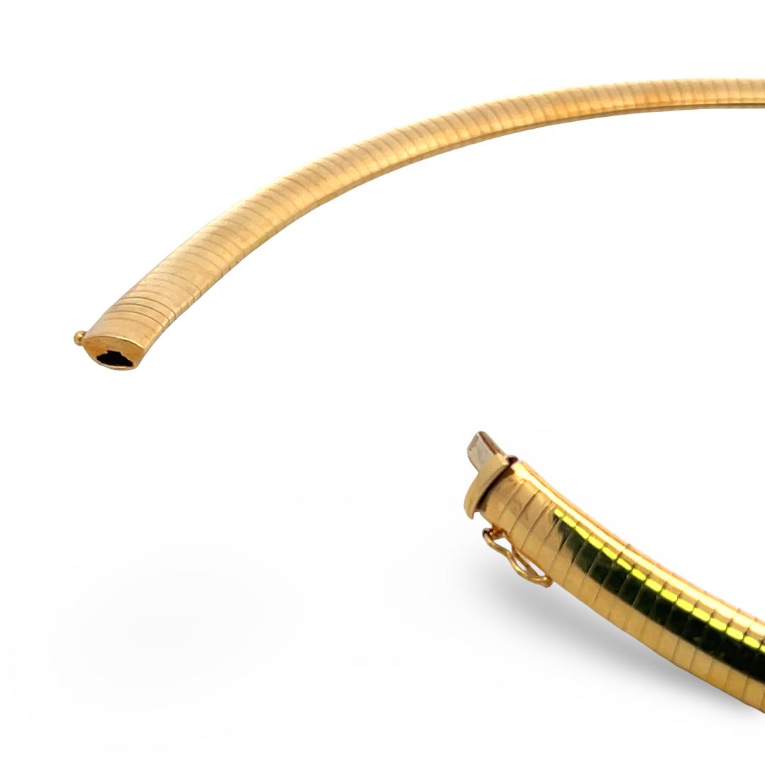 Vintage 18K Yellow Gold Collar Necklace with 1.5 Carat Round I-VS Diamonds