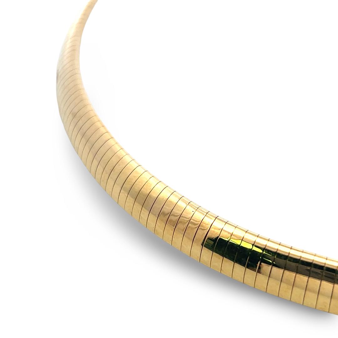 Vintage 18K Yellow Gold Collar Necklace with 1.5 Carat Round I-VS Diamonds