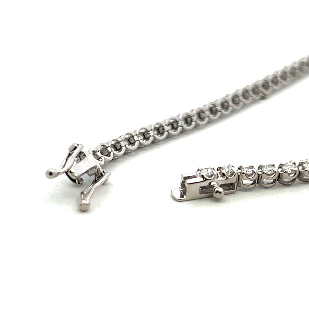 New 14K White Gold Tennis Bracelet with 1.44 Carat Round Diamonds 7 Inch