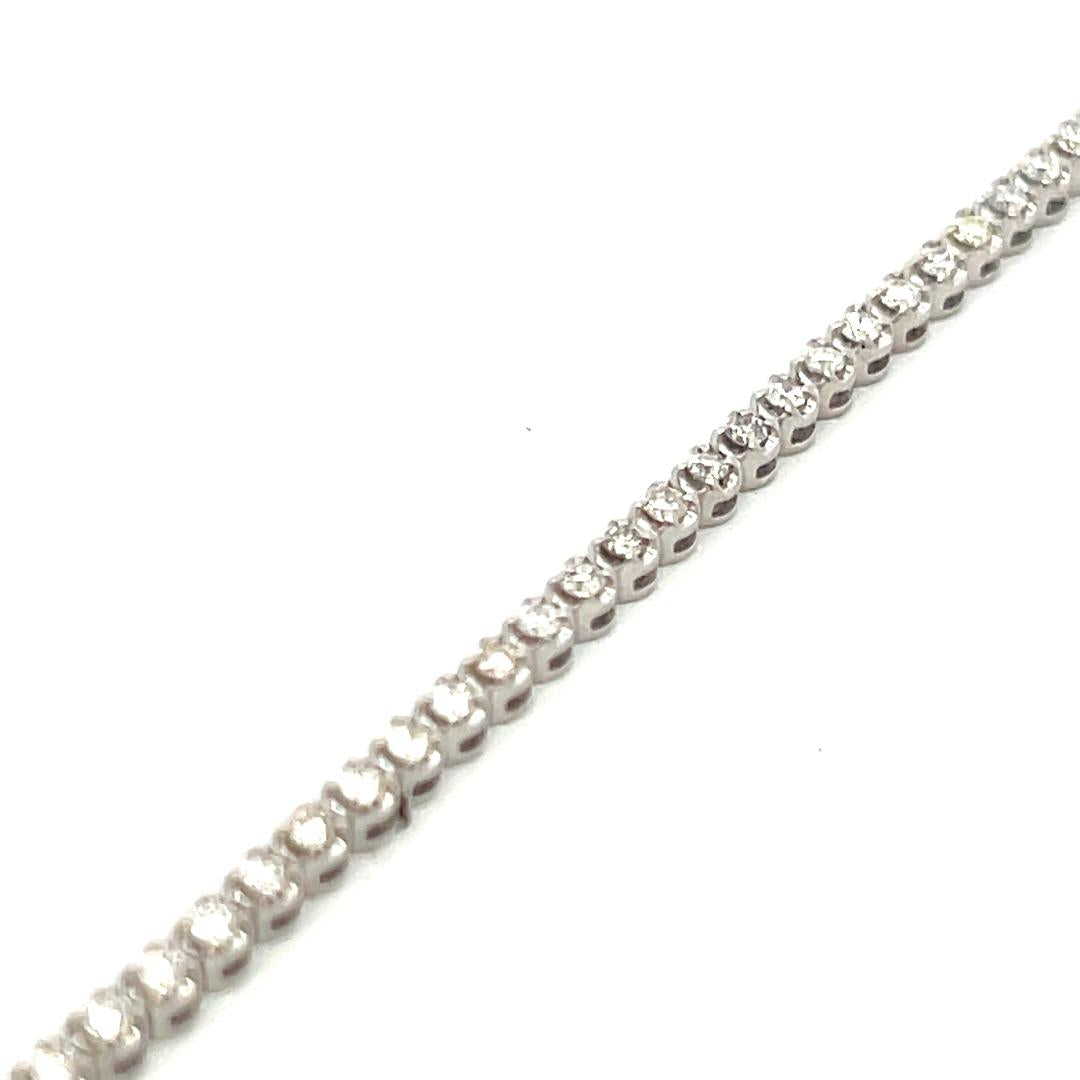 New 14K White Gold Tennis Bracelet with 1.44 Carat Round Diamonds 7 Inch